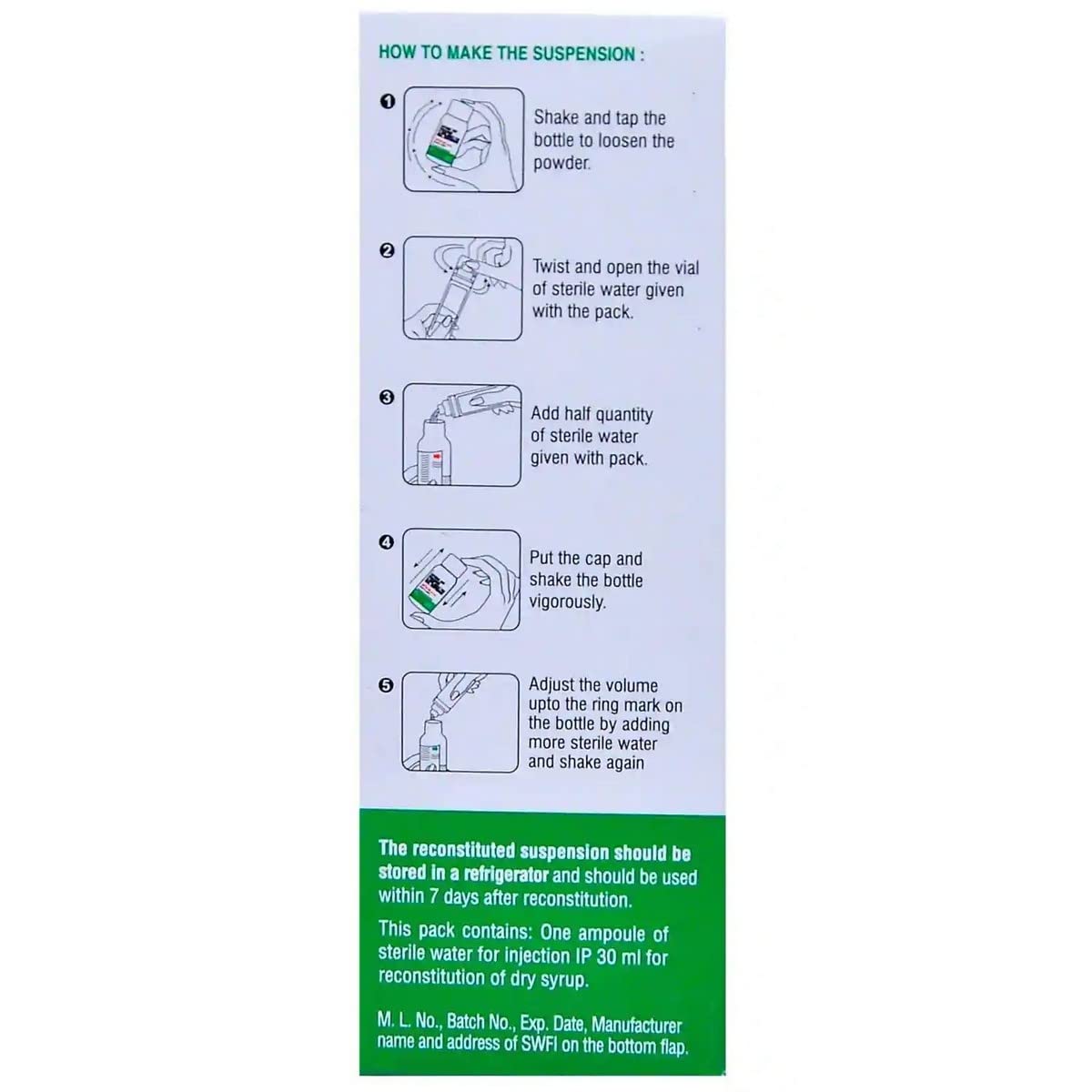 Zifi CV 100 - Bottle of 30 ml Dry Syrup