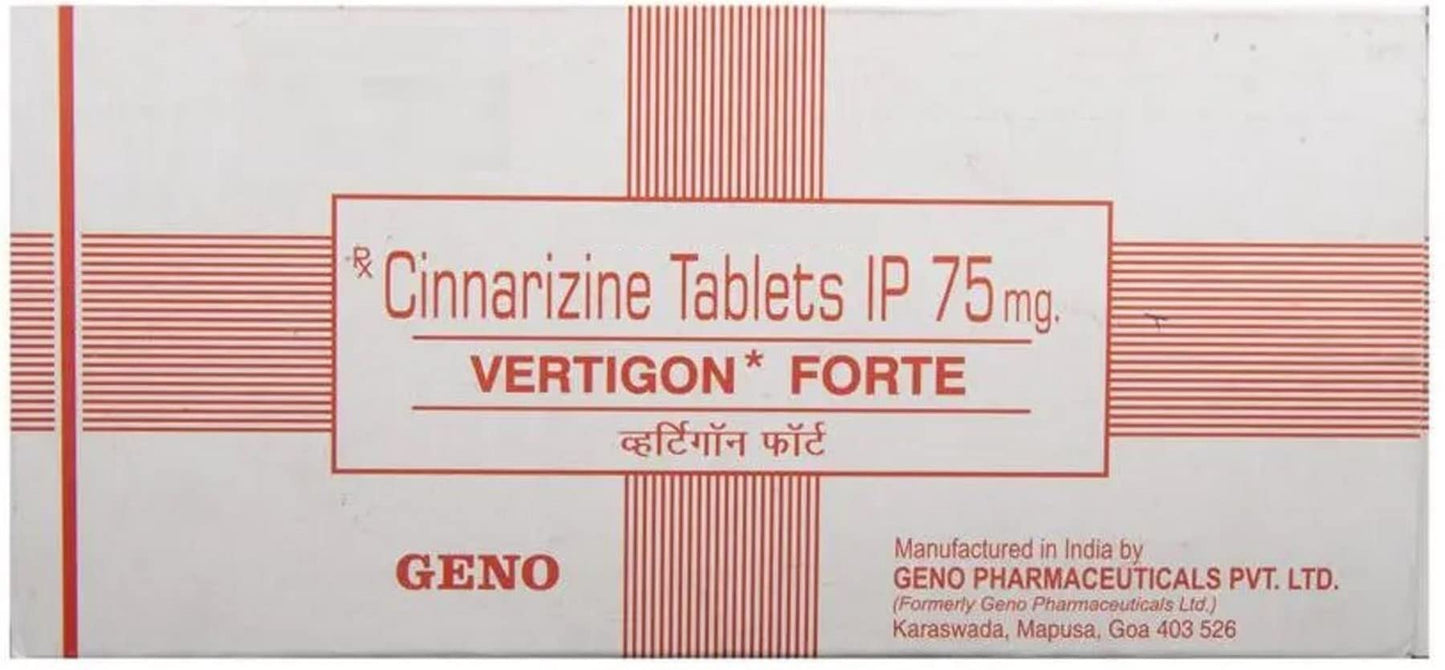 Vertigon 75 mg Forte - Strip of 10 Tablets