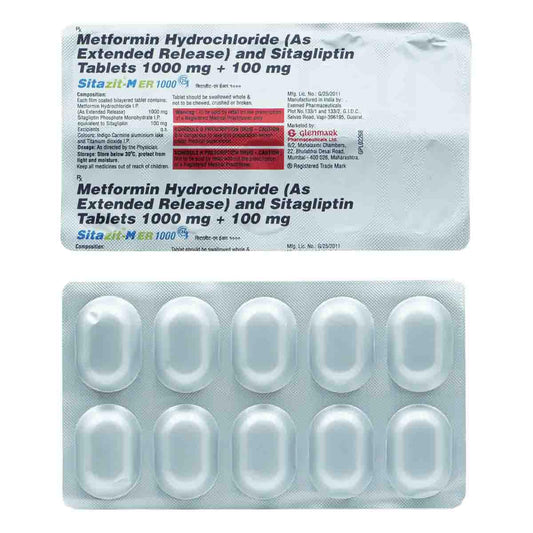 Sitazit M ER 1000 - Strip of 10 Tablets