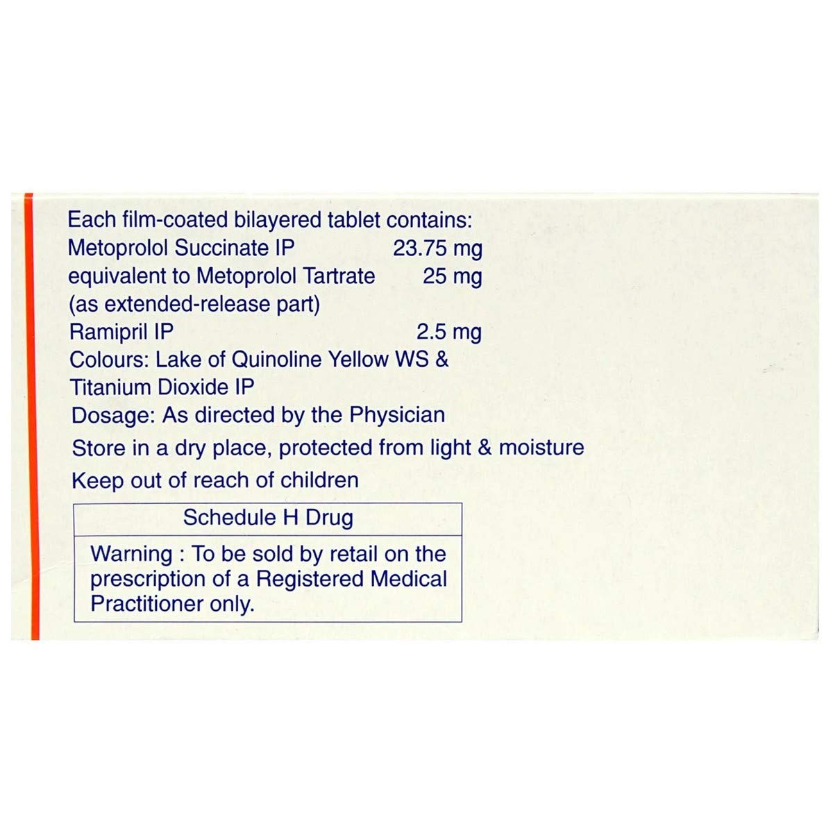 Ace Revelol 25/2.5 - Strip of 10 Tablets