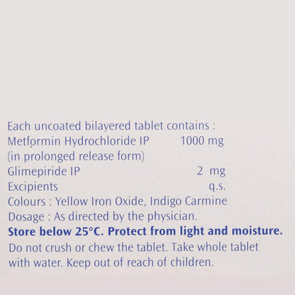 Amaryl M Forte 2mg - Strip of 15 Tablets