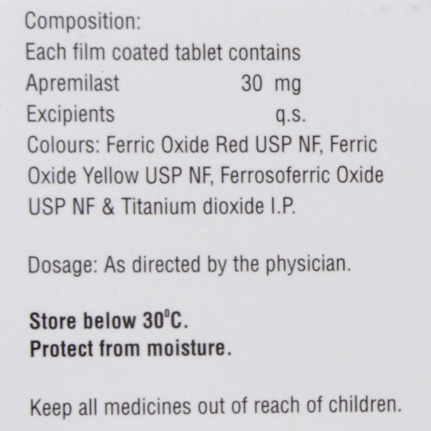 Aprezo 30mg - Strip of 10 Tablets