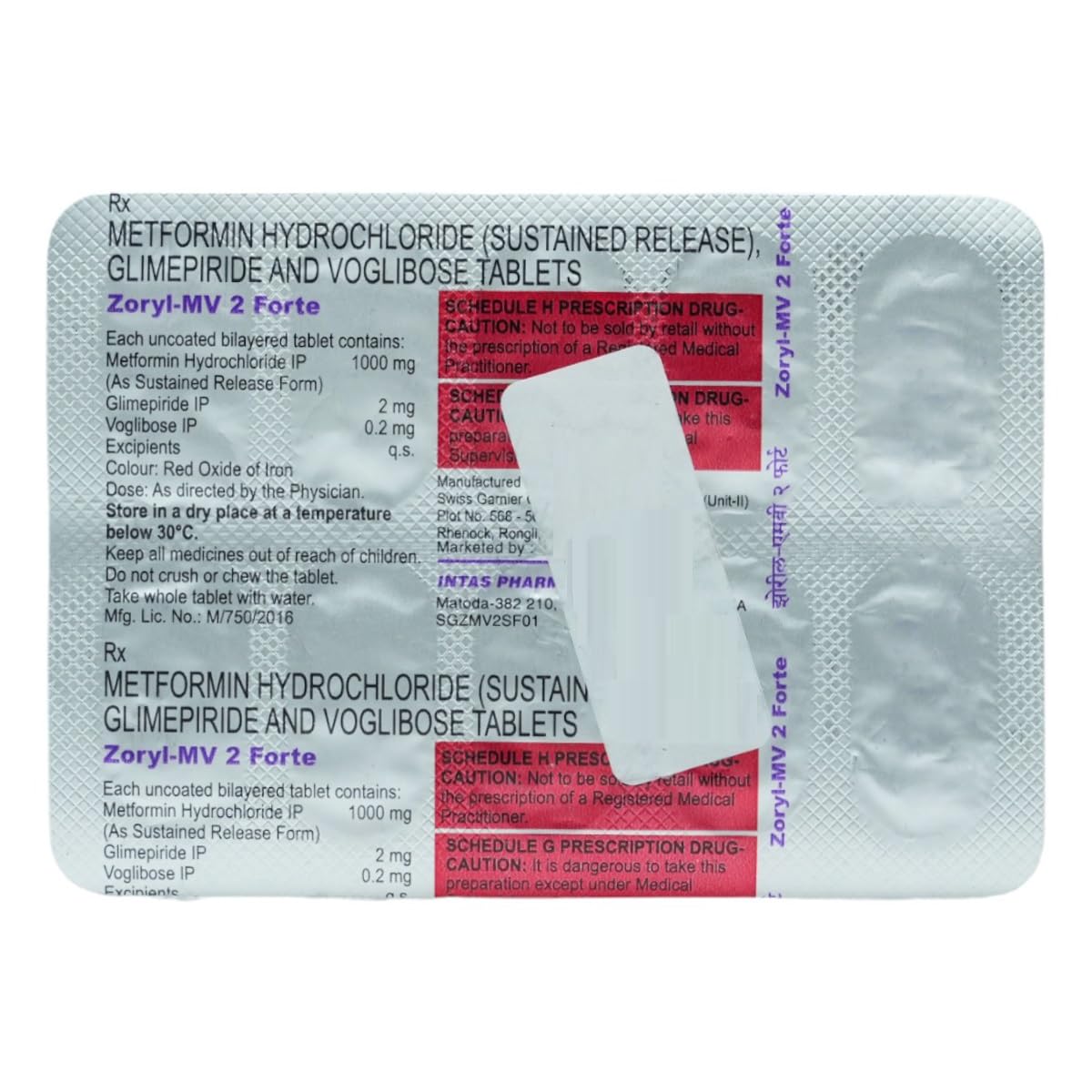 Zoryl-MV 2 Forte - Strip of 10 Tablets