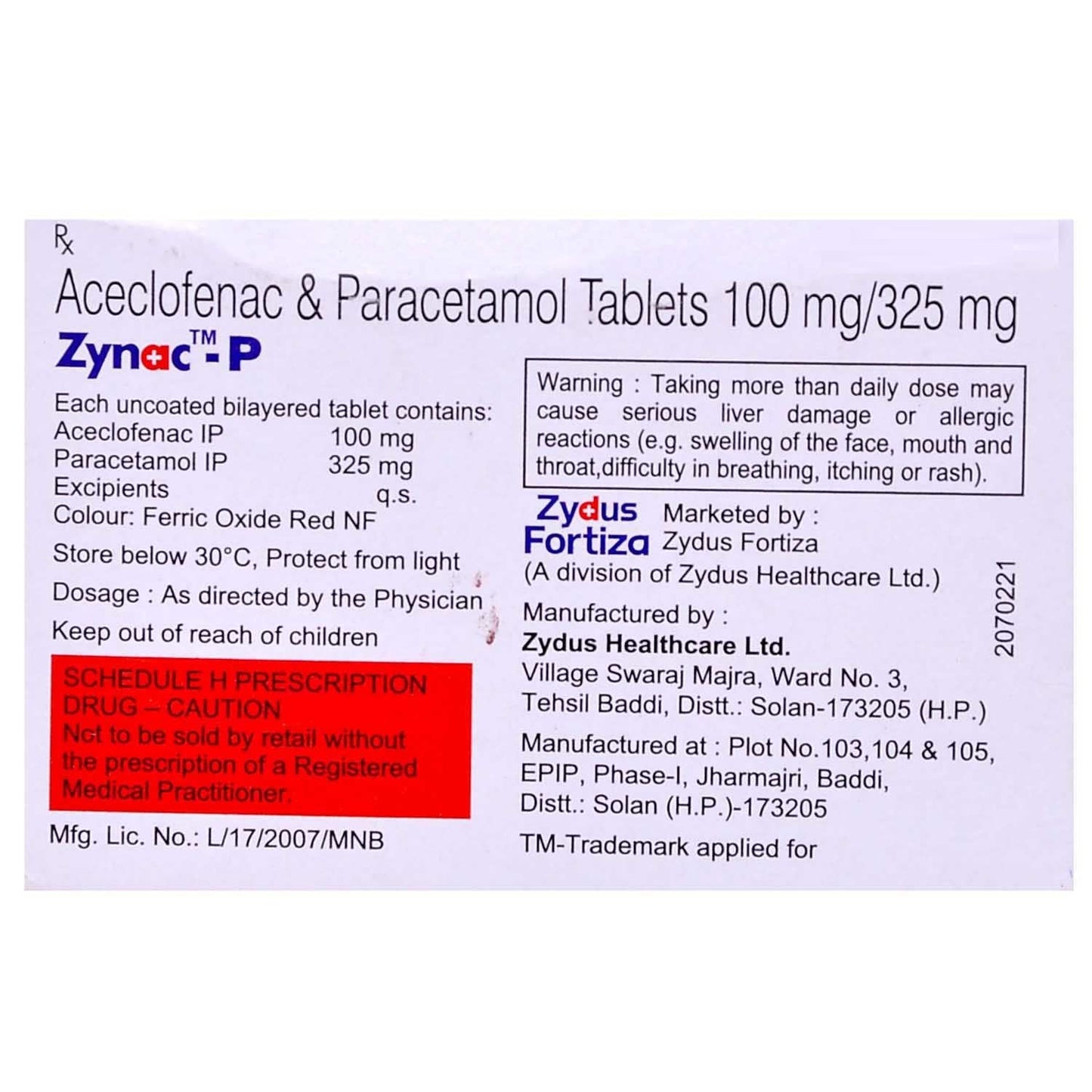 Zynac-P - Strip of 10 Tablets