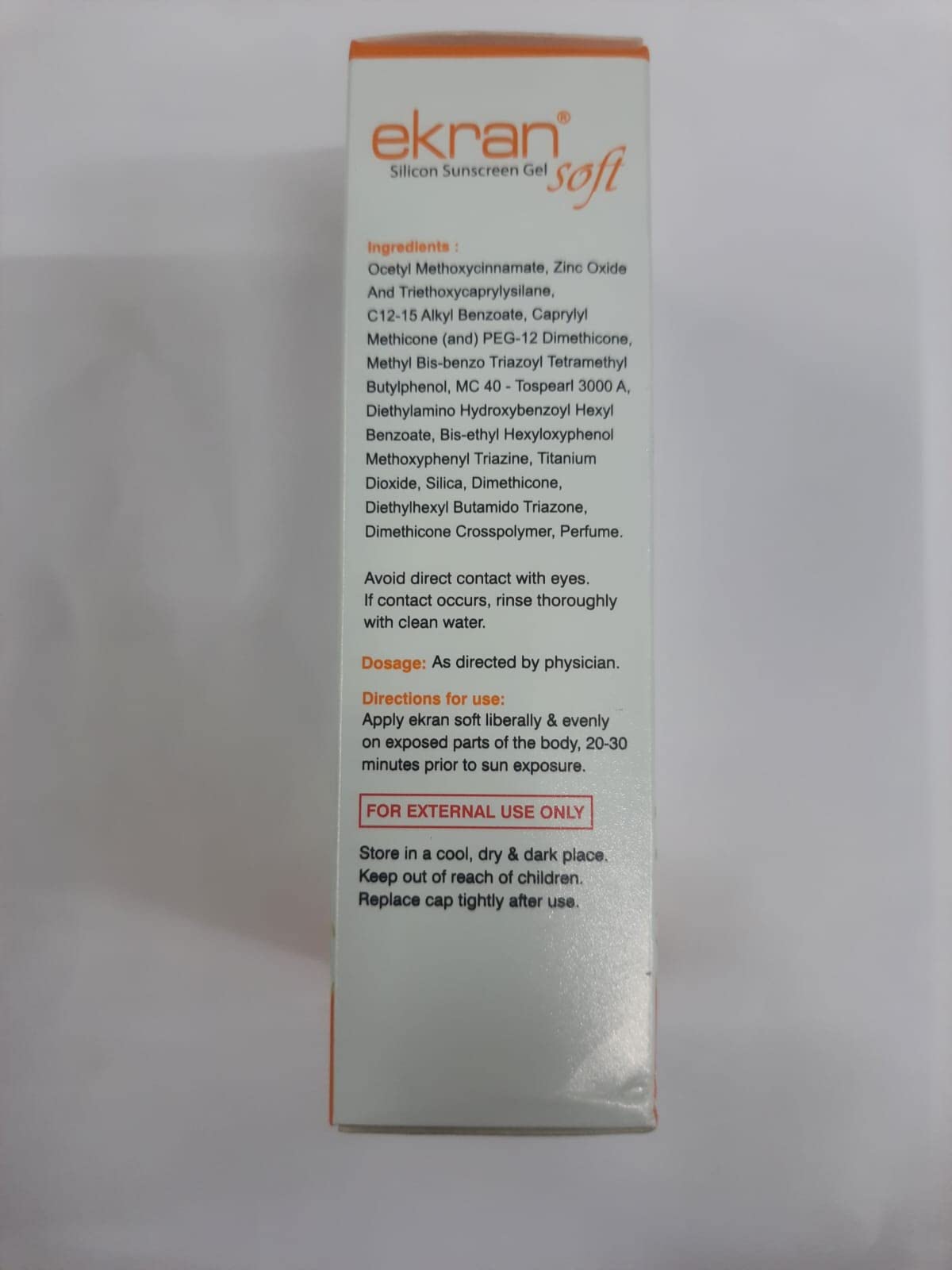 Ekran Soft - Tube of 50 gm Sunscreen Gel