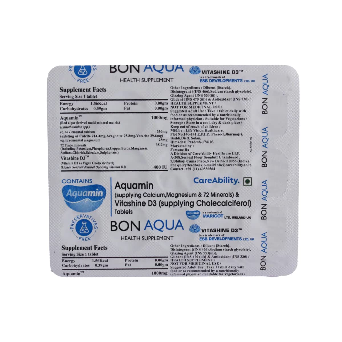 BON AQUA - Strip of 15 Tablets