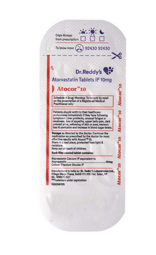 Atocor 10mg - Strip of 15 Tablets