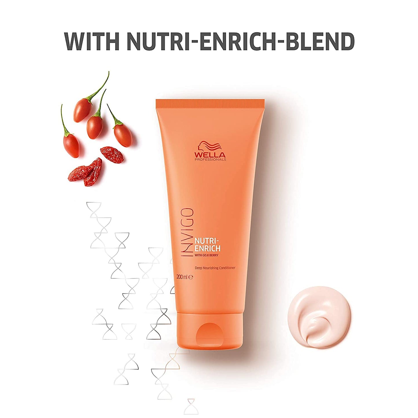 WELLA Professionals Invigo Nutri-Enrich Hair Conditioner 200 Ml Nourishing, Hydrating Hair Treatment For Dry And Damaged Hair With Goji Berry Nutrients,1 Count