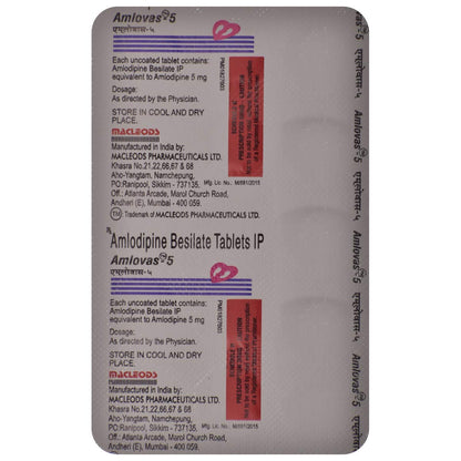 Amlovas-5 - Strip of 15 Tablets