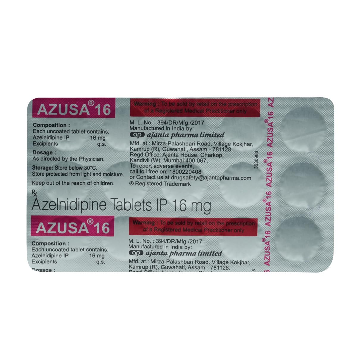 Azusa 16mg - Strip of 15 Tablets