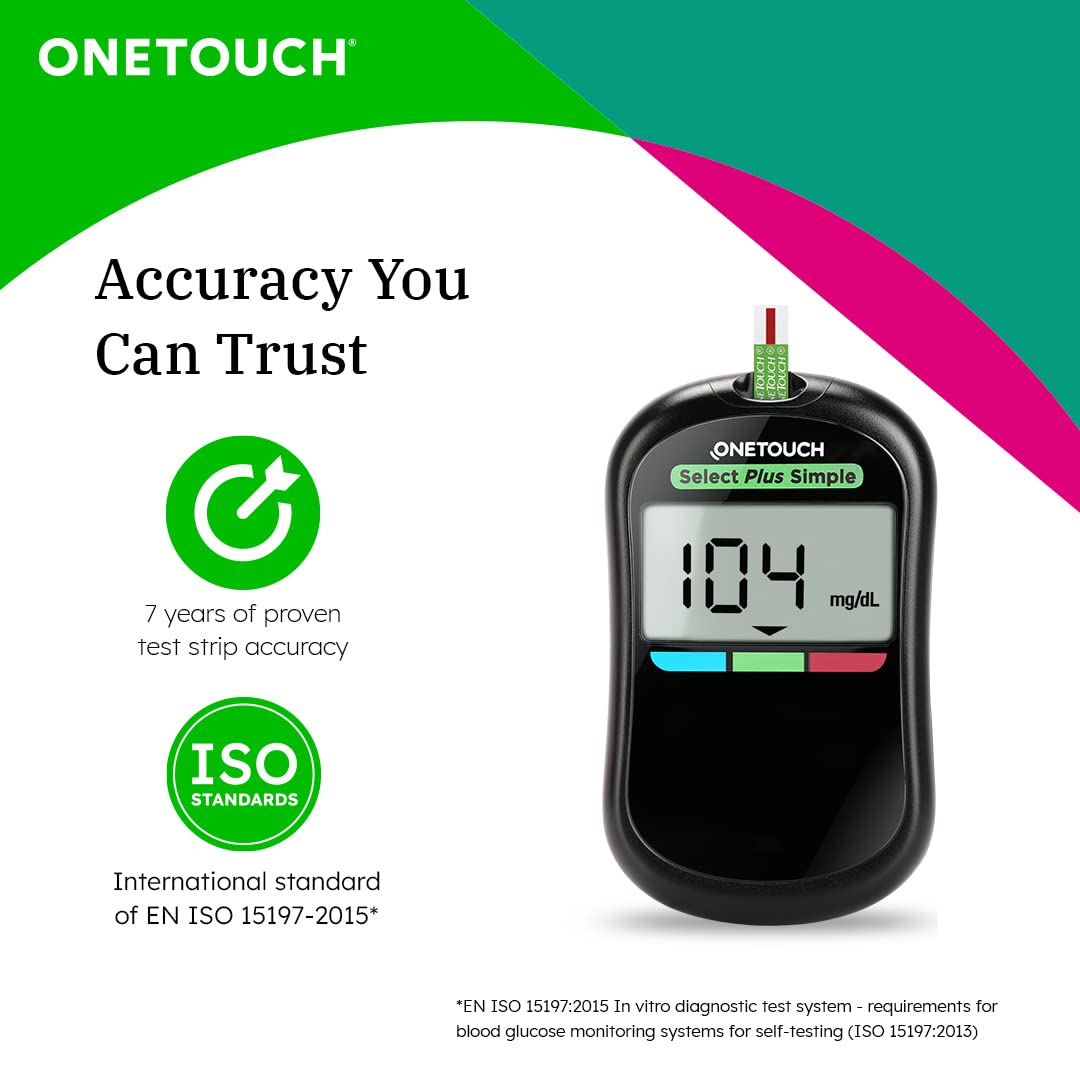 OneTouch Select Plus Test Strips | Pack of 50 Strips | Blood Sugar Test Machine Testing Strips | Global Iconic Brand | For use with OneTouch Select Plus Simple Glucometer