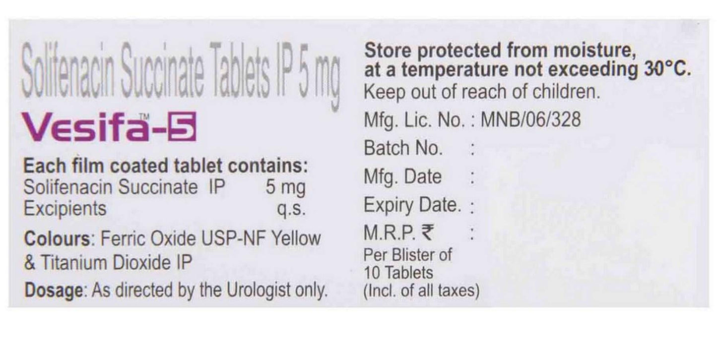 Vesifa 5mg - Strip of 10 Tablets