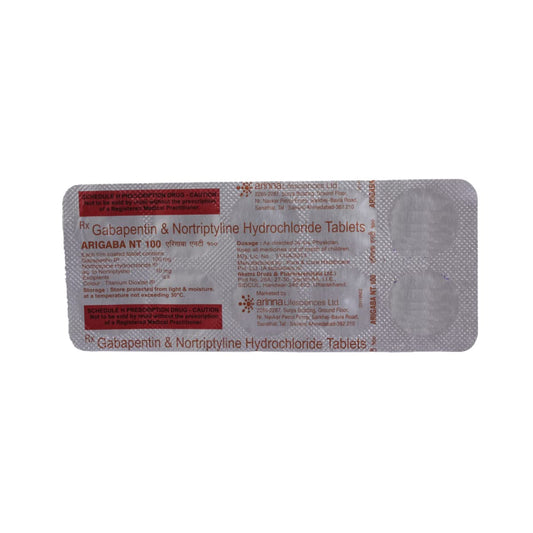 Arigaba NT 100MG - Strip of of 10 Tablets