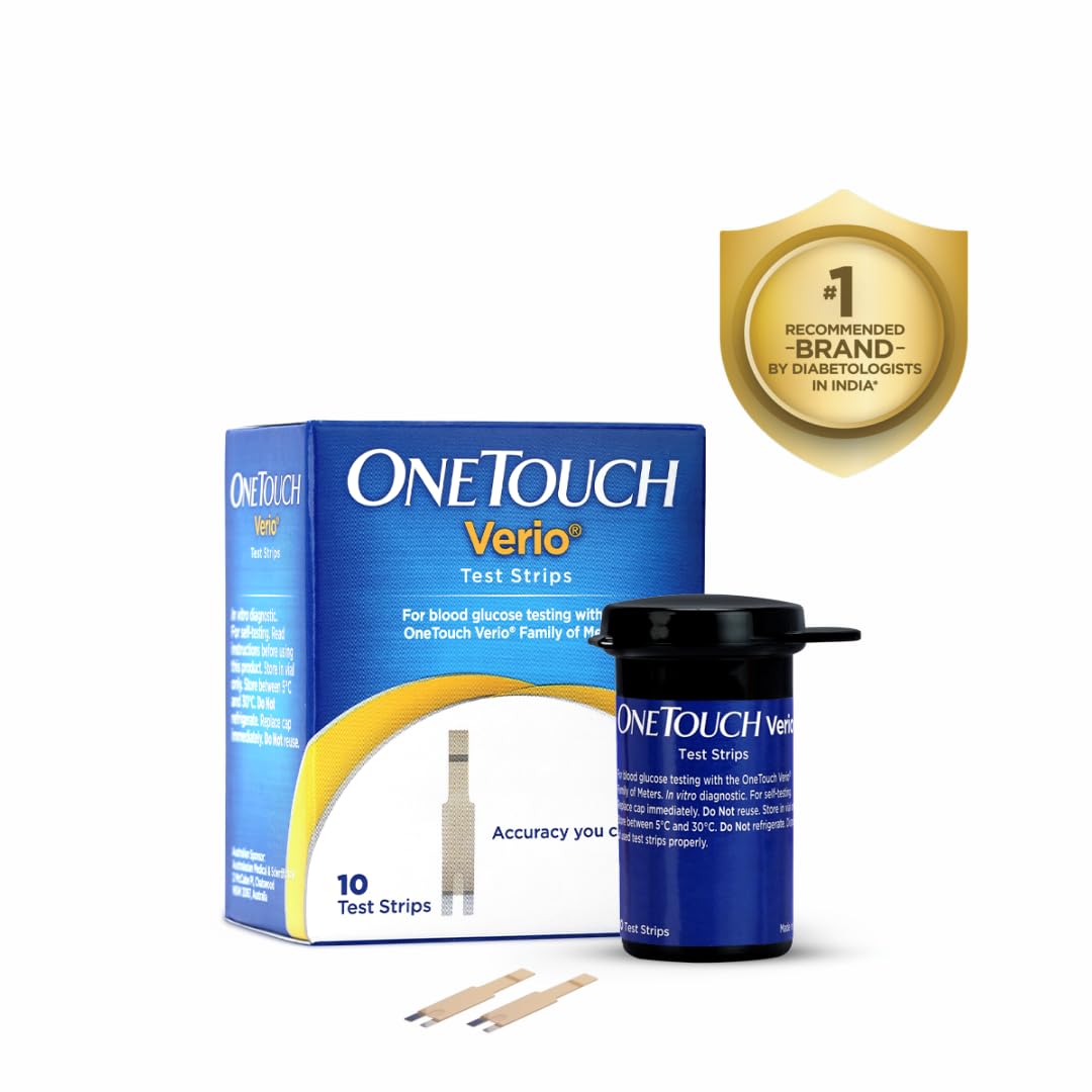 OneTouch Verio Test Strips | Pack of 25 Strips | Blood Sugar Test Machine Testing Strips | Global Iconic Brand | For use with OneTouch Verio Flex Glucometer