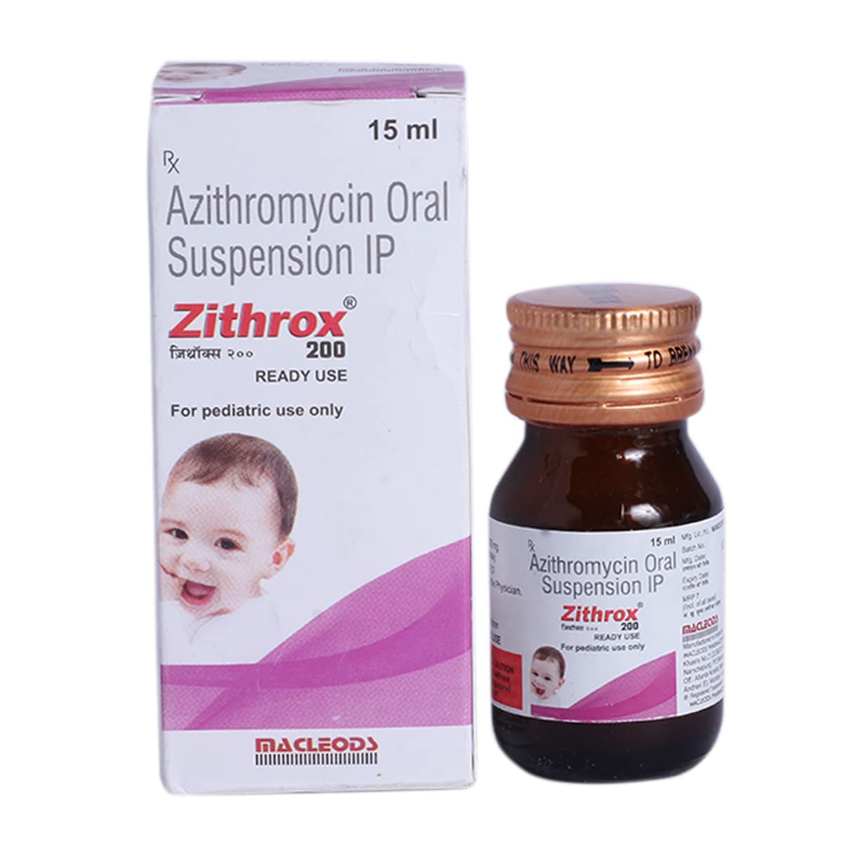 Zithrox 200MG - Bottle of 15 ml Oral Suspension