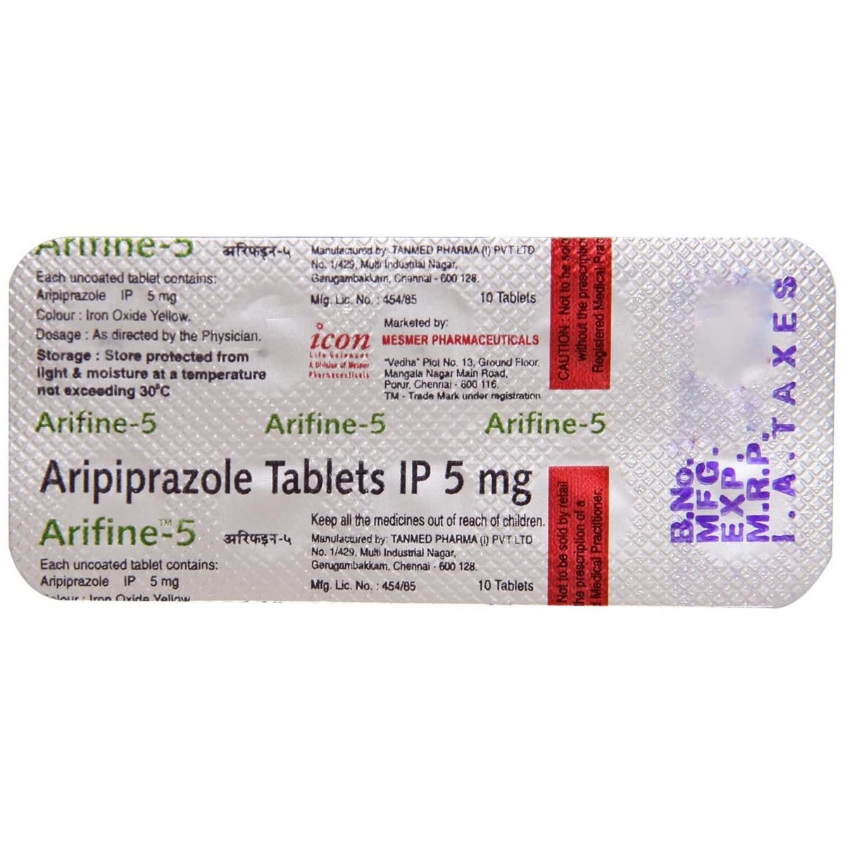 Arifine 5MG - Strip of 10 Tablets