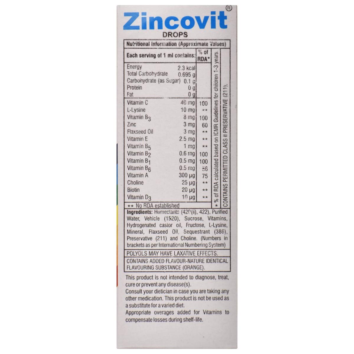 Zincovit - Bottel of 15 ml Drops