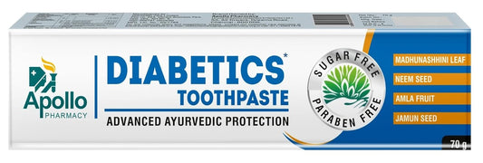 Apollo Pharmacy Diabetics Sugar Free - Tube of 70g Toothpaste