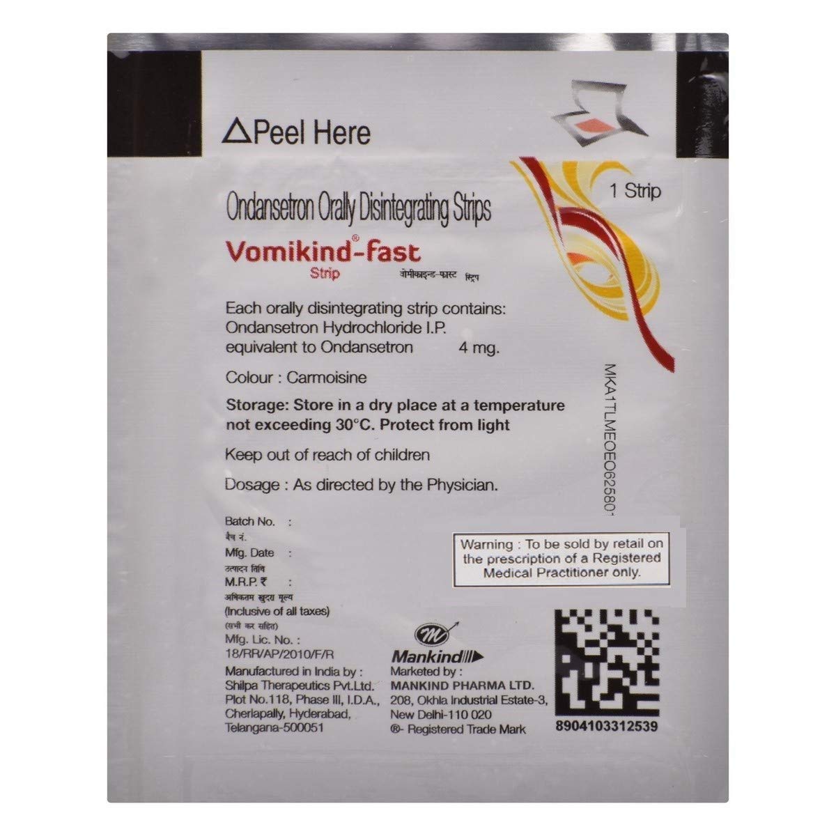 Vomikind Fast - Ondansetron Orally Disintegrating Strip