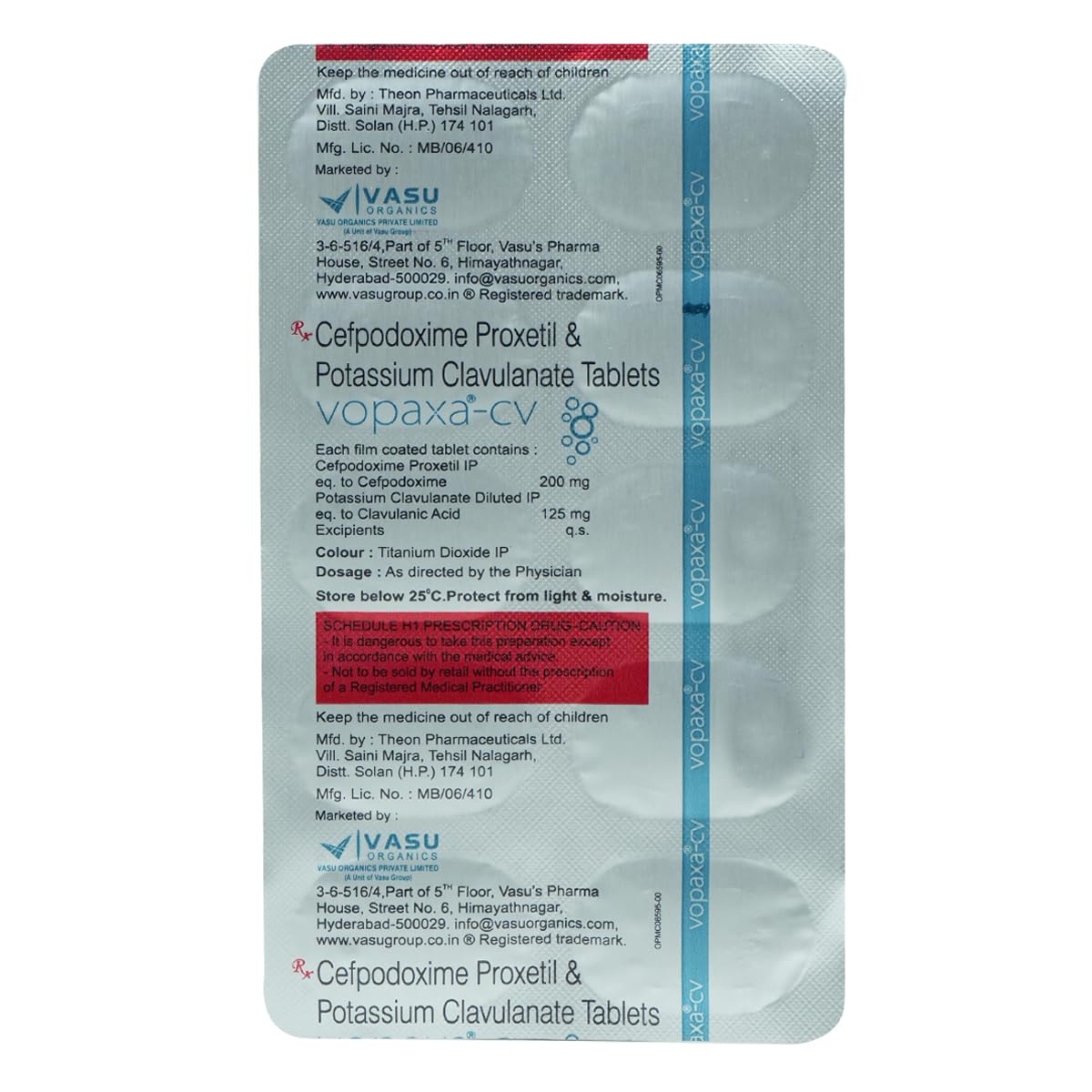 Vopaxa-CV - Strip of 10 Tablets