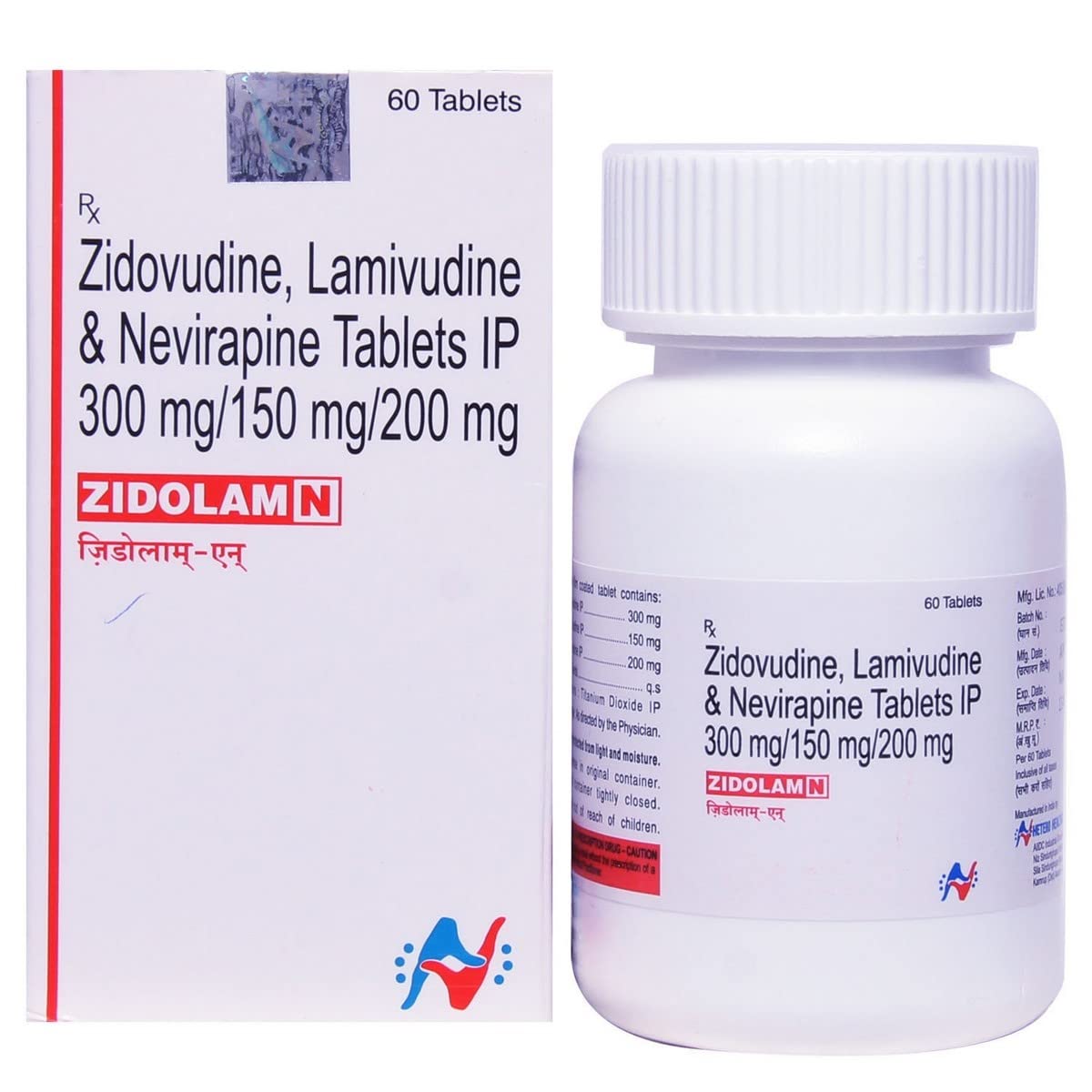 Zidolam-N 300/150/200MG - Strip of 60 Tablets