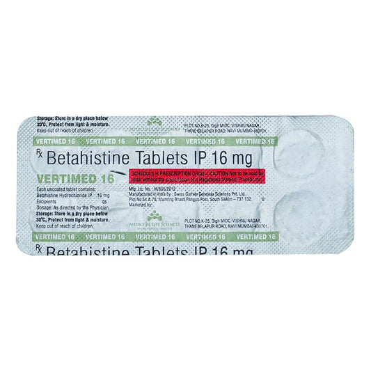 Vertimed 16 mg -Strip of 10 Tablets