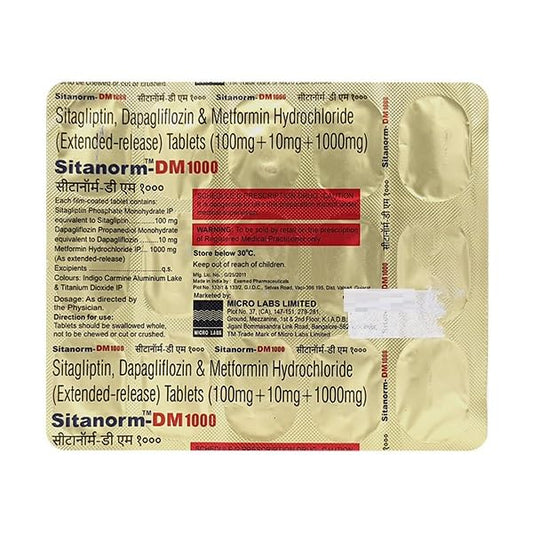 Sitanorm-DM 1000 - Strip of 15 Tablets