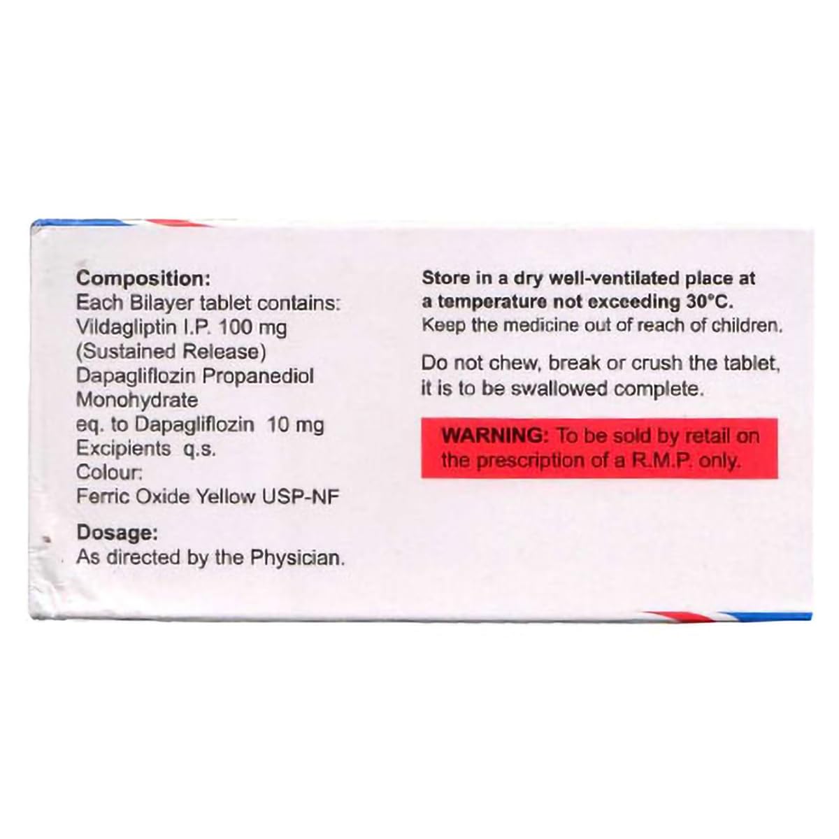 Voage V 100/10 mg - Strip of 15 Tablets