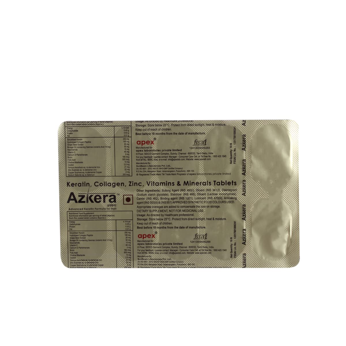 Azkera - Strip of 10 Tablets