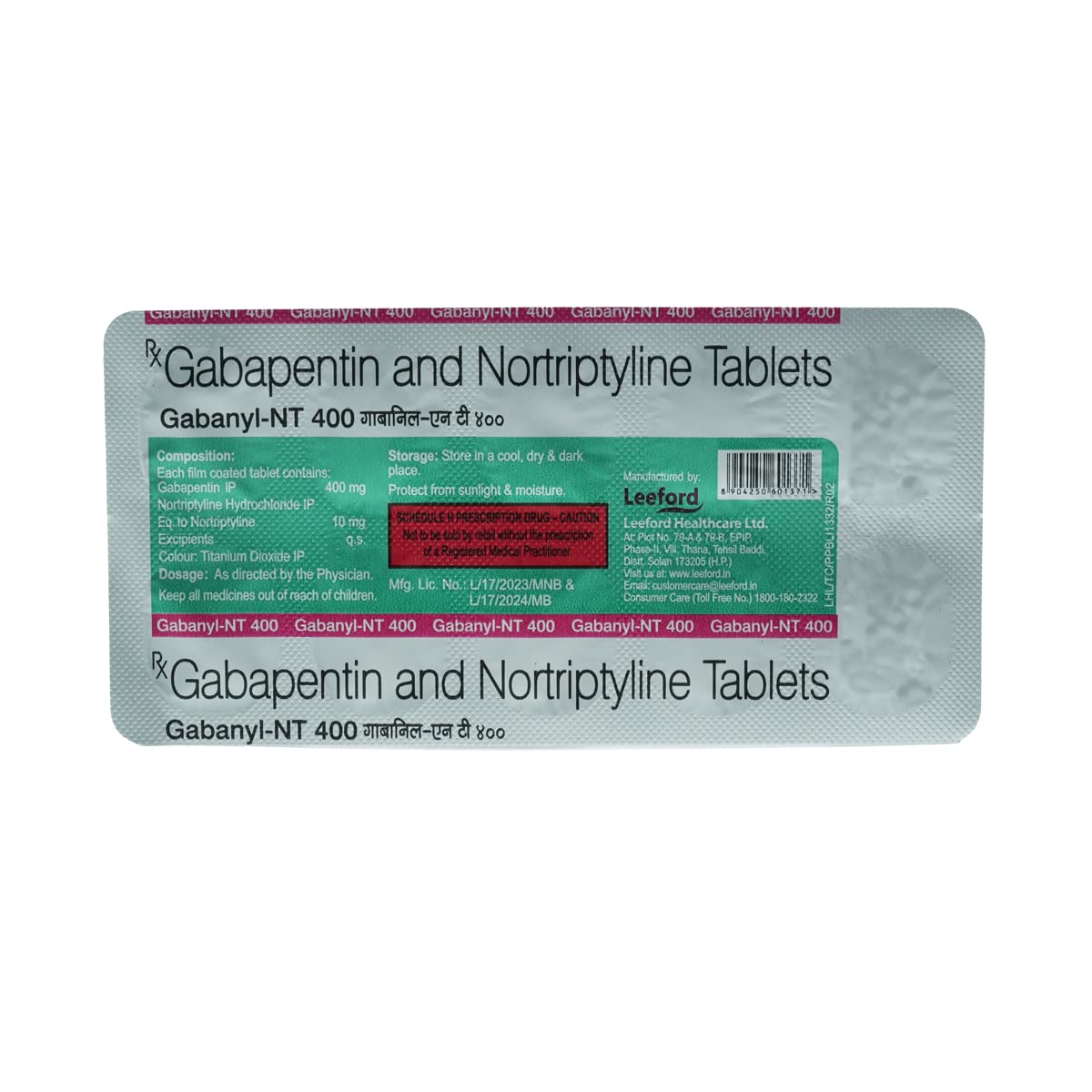 Gabanyl-NT 400mg - Strip of 10 Tablets