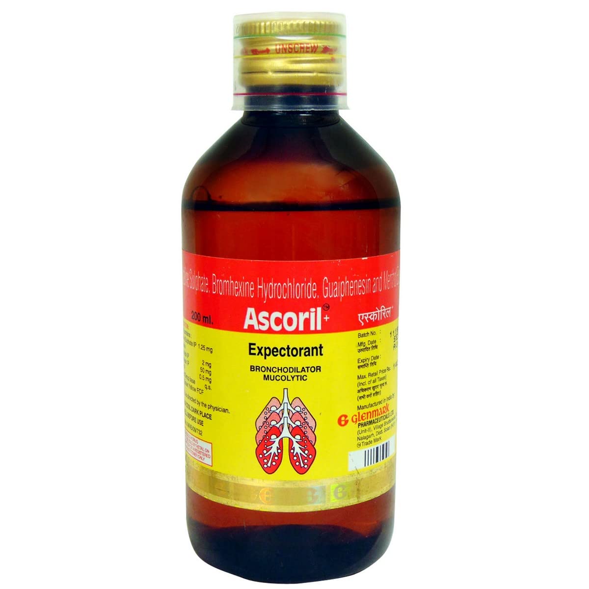 Ascoril Plus - Bottle of 200 ml Expectorant