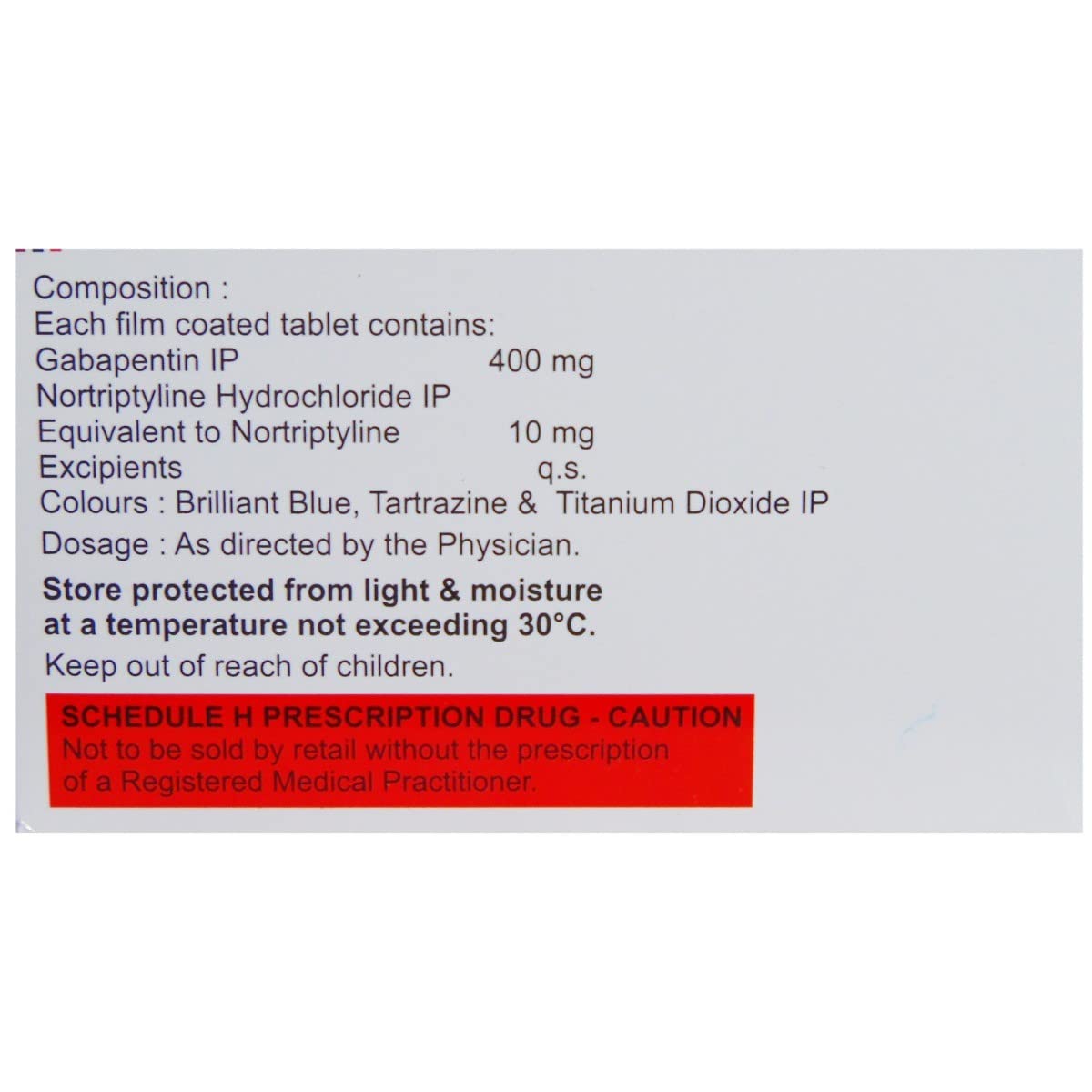 Acegaba NT 400MG - Strip of 15 Tablets