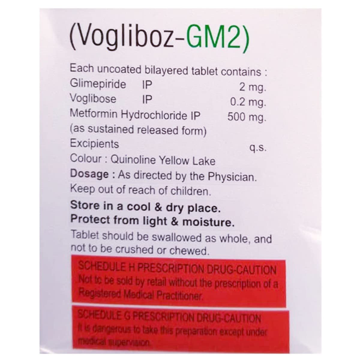 Vogliboz gm 2 - Strip of 10 Tablets