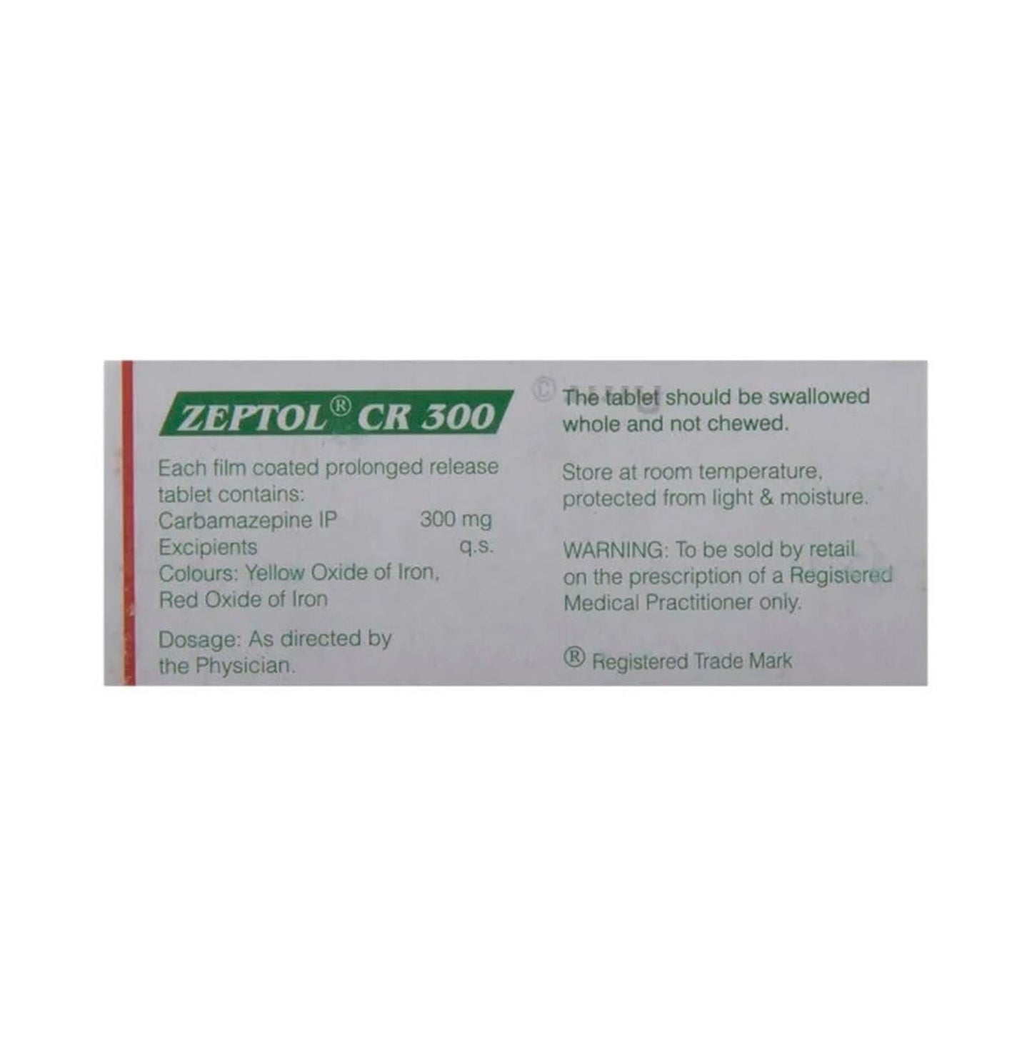 Zeptol CR 300 - Strip of 10 Tablets