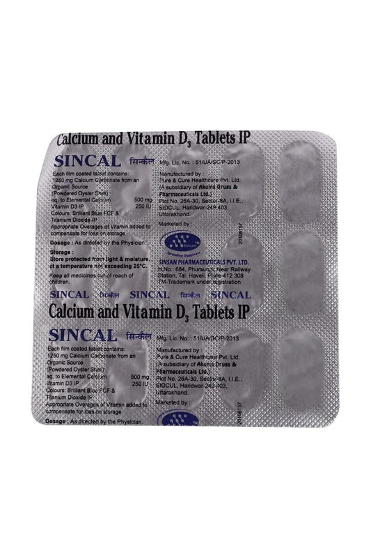 Sincal 500MG - Strip of 15 Tablets