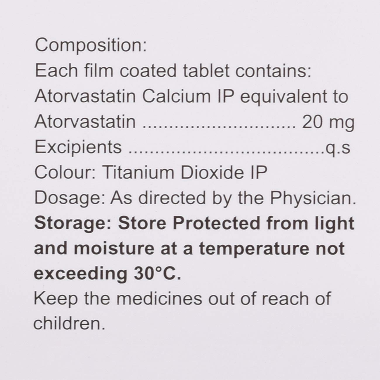 Atorsave 20 - Strip of 15 Tablets