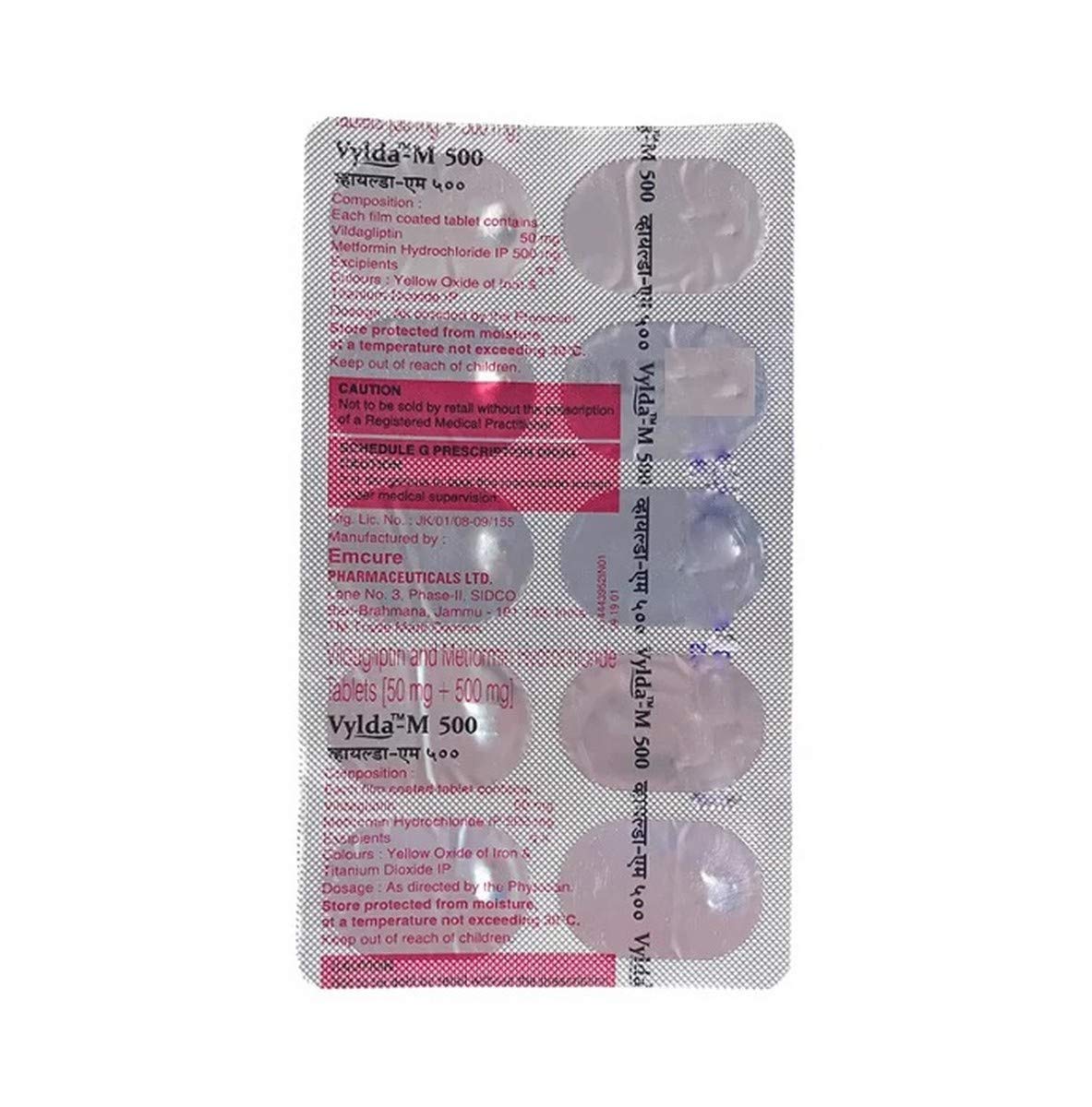 Vylda-M 500 - Strip of 10 Tablets