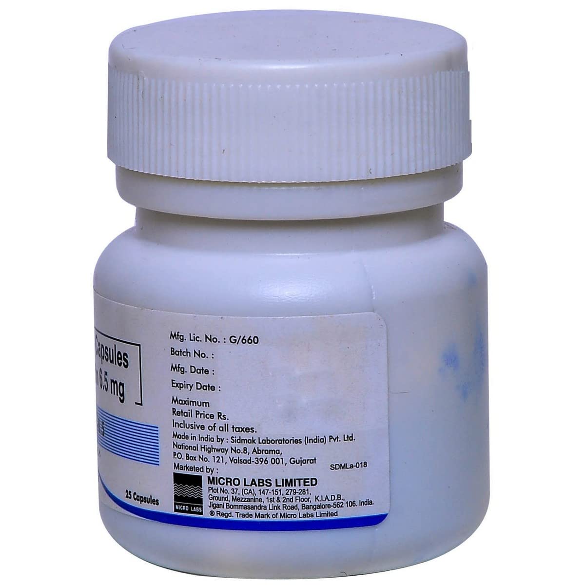 Angiplat 6.5MG - Bottle of 25 Tablets