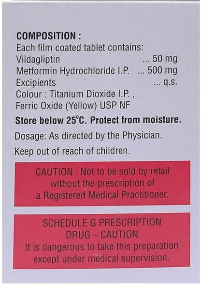 VILDAPHAGE-M FORTE 50/1000MG - Strip of 15 Tablets