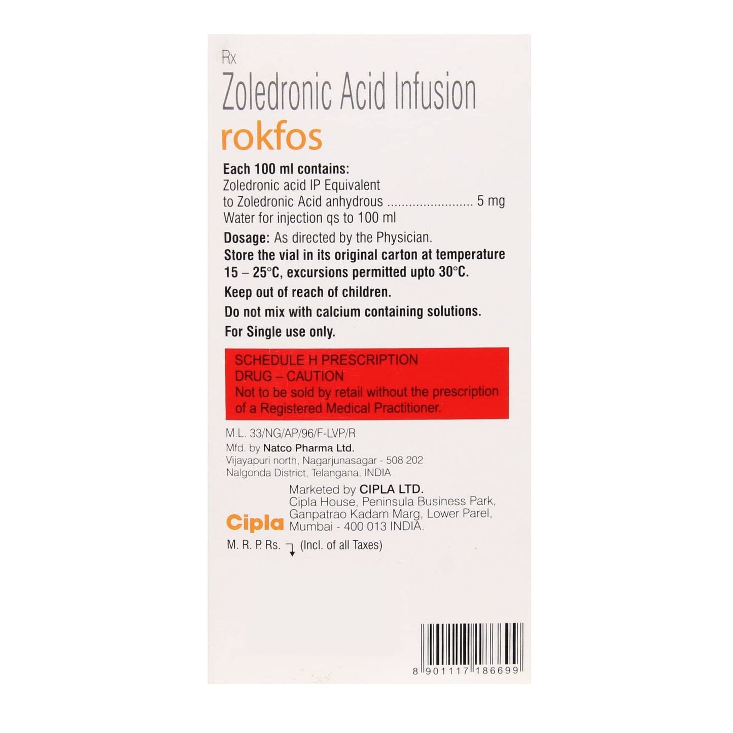 Rokfos - Vial of 100ml Infusion