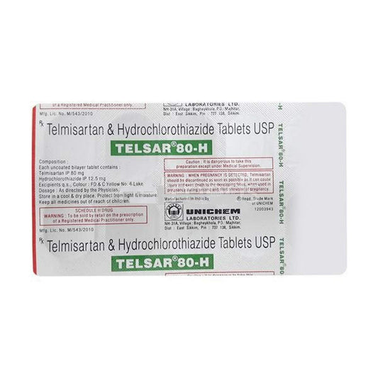 Telsar 80-H - Strip of 10 Tablets