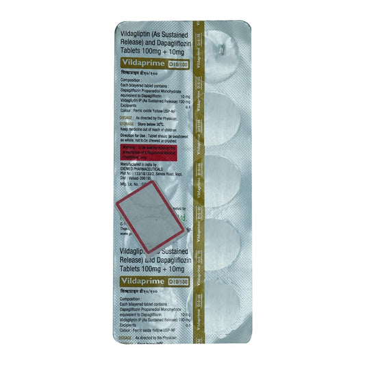 Vildaprime D 10/100 - Strip of 10 Tablets