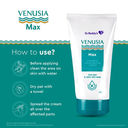 Dr. Reddy’s Venusia Max For Dry Skin With Shea Butter & Cocoa Butter - Pack of 2x150g Intensive Moisturizing Cream