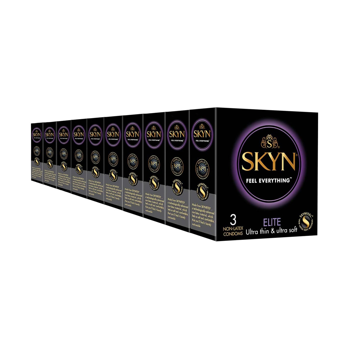 Skyn Elite Ultra Thin and Ultra Soft Non Latex Condoms for men - Pack of 30 count|Feel Everything|Latex Free