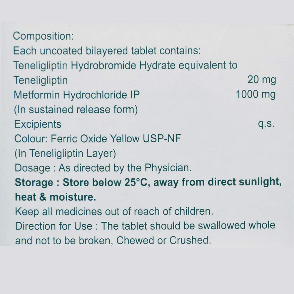 Teneliglip-M1000 - Strip of 10 Tablets