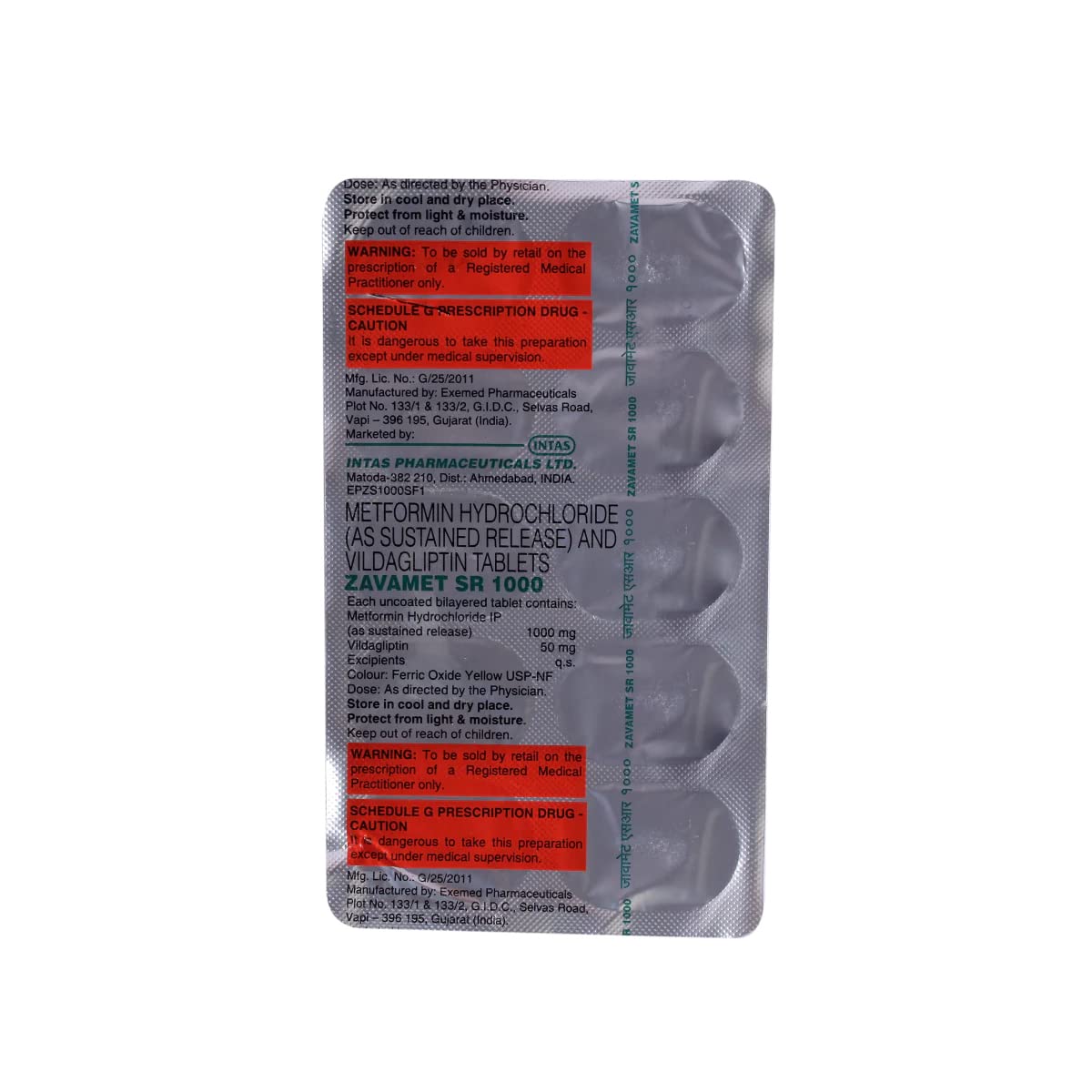 Zavamet Sr 1000/50MG - Strip of 10 Tablets