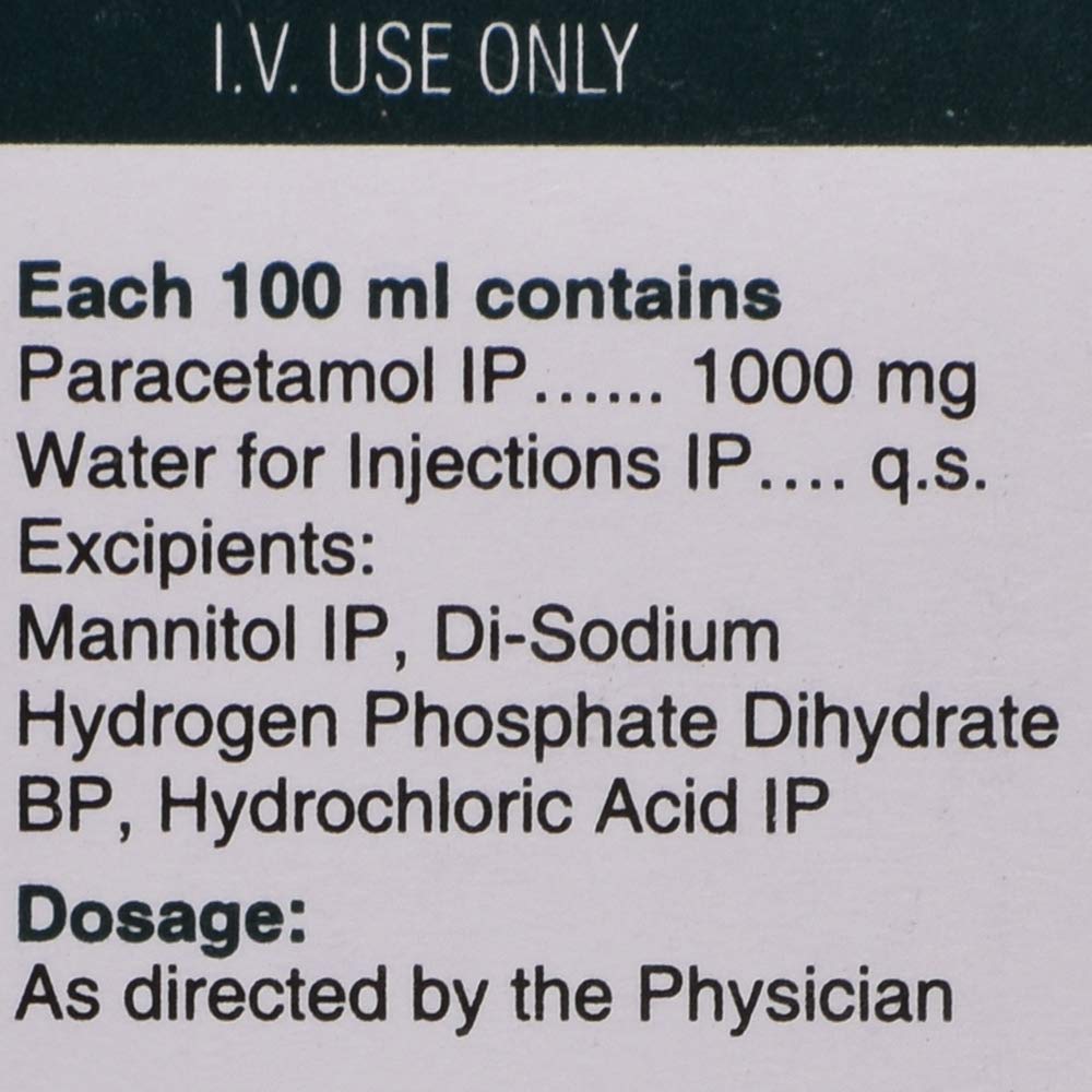 Paracip 1000mg/100ml - Pack of 100 ml Infusion