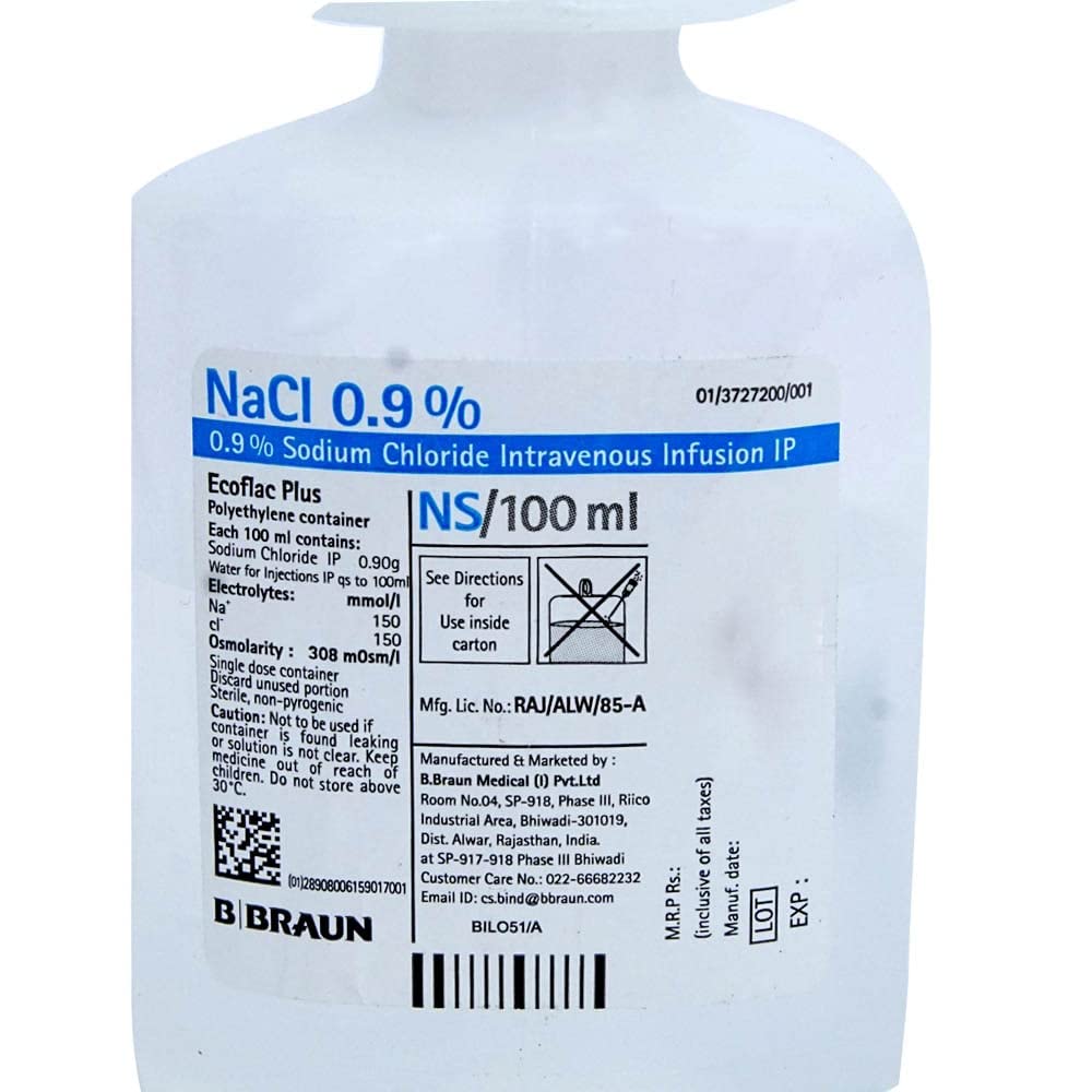 Ecoflac Plus NS 0.9% - Bottle of 100ml Infusion