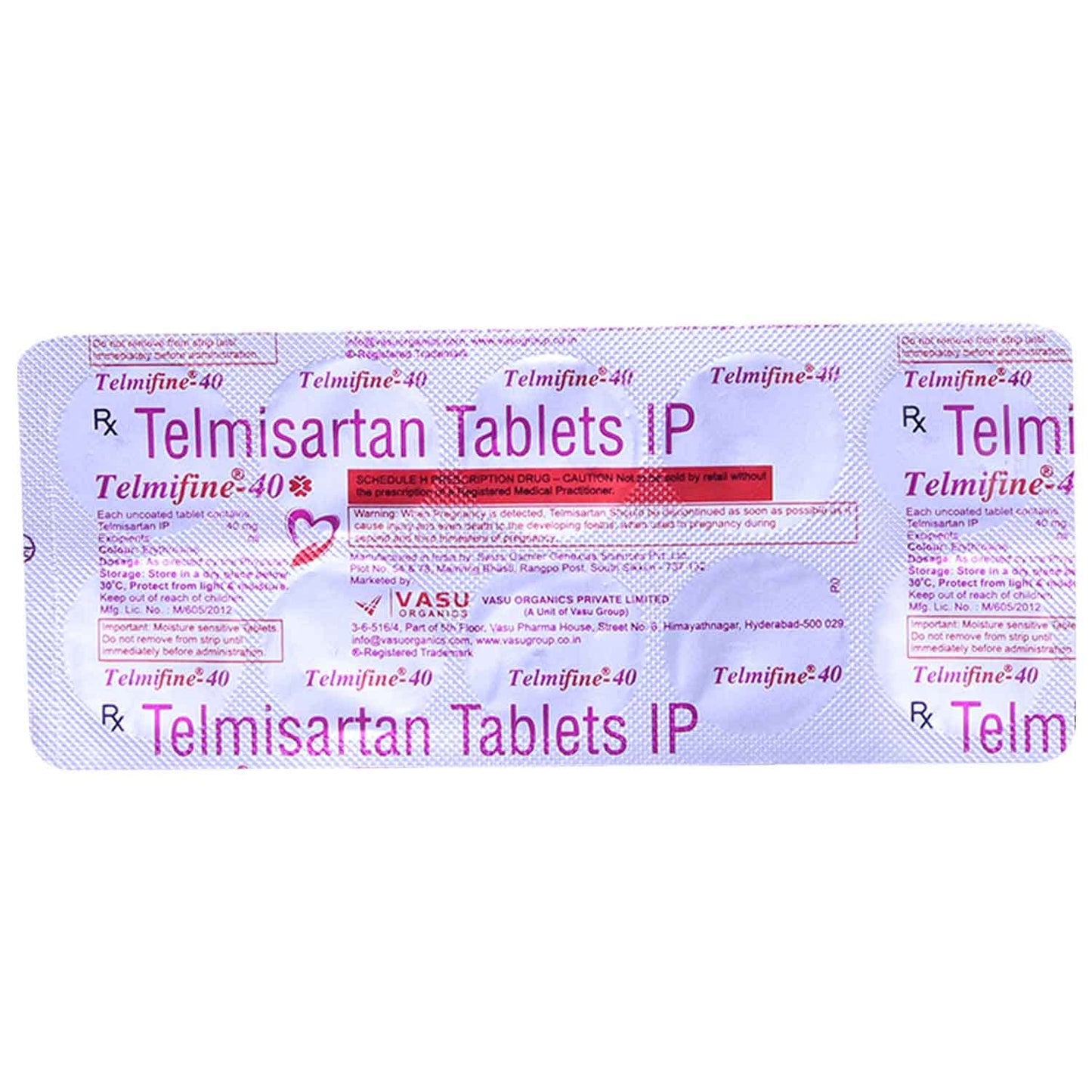 Telmifine 40MG - Strip of 10 Tablets