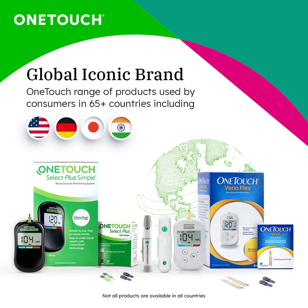 OneTouch Select Plus Test Strips | Pack of 50 Strips | Blood Sugar Test Machine Testing Strips | Global Iconic Brand | For use with OneTouch Select Plus Simple Glucometer